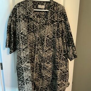 Oak hill Men's Black and Gray Patterned Shirt